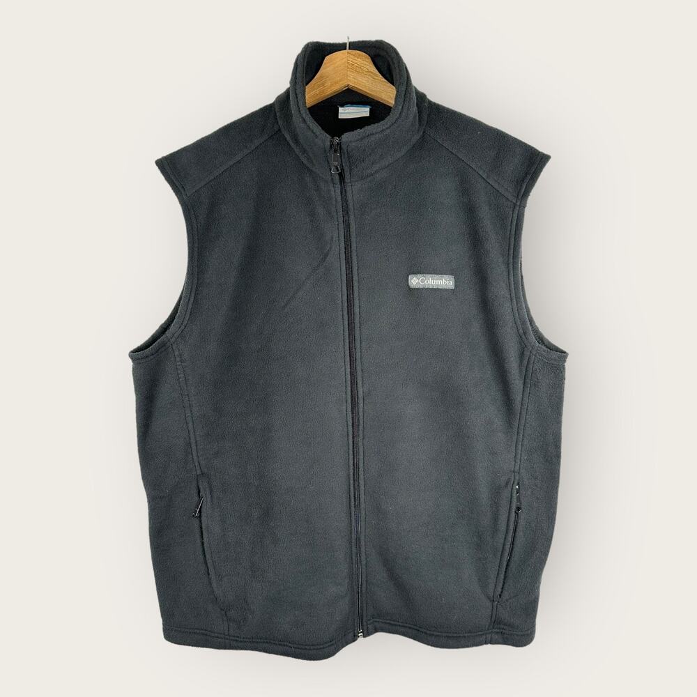 Columbia Mens size Large Steens Mountain Fleece Vest Black 1639261 Gorpcore